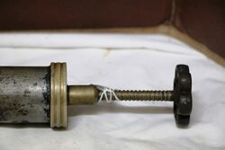 Antique Metal + Brass Screw Tap Handle Grease Gun