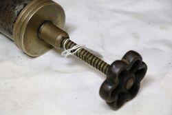 Antique Metal + Brass Screw Tap Handle Grease Gun