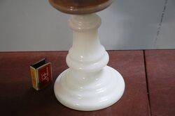 Antique Milk Glass Oil Lamp and Shade 