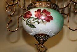 Antique Millers Glass Hanging Lamp with Original Shade