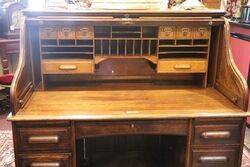 Antique Oak Roll Top Desk by the Standard Desk Company 