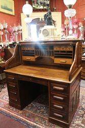 Antique Oak Roll Top Desk by the Standard Desk Company 