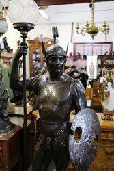 Antique Pair of Large Spelter Amazon Figures 