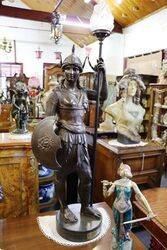 Antique Pair of Large Spelter Amazon Figures 