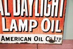 Antique Royal Daylight Lamp Oil Double Sided Enamel Sign 