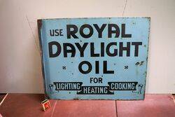 Antique Royal Daylight Oil Double Sided Enamel Sign  