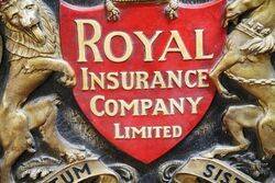 Antique Royal Insurance Company Embossed Plaster Plaque