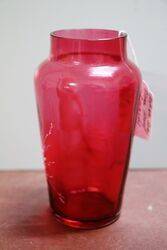 Antique Ruby Glass Mary Gregory Vase 