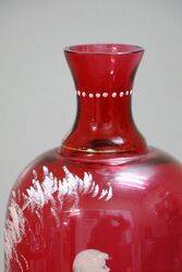 Antique Ruby Glass Mary Gregory Vase 