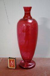 Antique Ruby Glass Mary Gregory Vase 