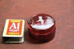 Antique Ruby Glass Mary Gregory Westminster Pill Box 