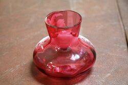 Antique Small Ruby Glass Mary Gregory Vase 