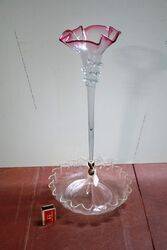 Antique Victorian Single Trumpet Glass Epergne. #