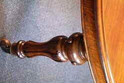 Antique Victorian Solid Oak Round End Extension Table 