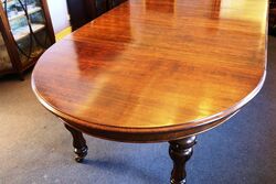 Antique Victorian Solid Oak Round End Extension Table 