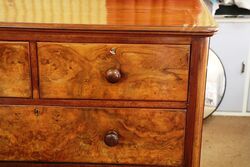 Antique Victorian Walnut 5 Drawer Chest Circa 1850 