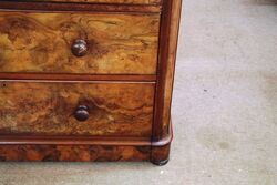 Antique Victorian Walnut 5 Drawer Chest Circa 1850 
