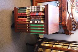 Antique Walnut 2 Tier Revolving Bookcase. #