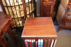 Antique Walnut 2 Tier Revolving Bookcase 