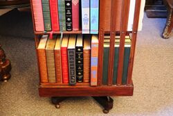 Antique Walnut 2 Tier Revolving Bookcase 
