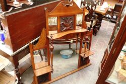 Antique Walnut Overmantel Mirror.  C1900...# 