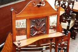 Antique Walnut Overmantel Mirror  