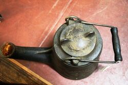 Antique Wells and CO Unbreakable Iron Oil Lamp 