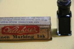Antique Wiltshireand39s Linen Marking Ink Bottle and Packet