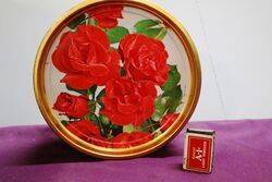 Arnotts Biscuit Tin, Red Roses, Tray Top Lid.