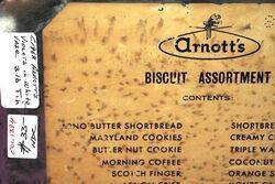 Arnotts Biscuit Tin Violets in White Vase