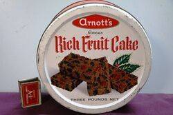 Arnotts Biscuit Tin . Fruit Cake Tin.