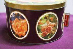 Arnotts Biscuit Tin  Pink Tiffany Rose C1988