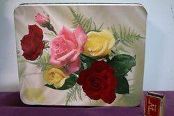 Arnotts Biscuit Tin  Red Yellow and Pink Roses