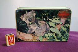 Arnotts Biscuit Tin , Vintage Koala 1,1\2 lb Tin. Arnotts Biscuit Tin , Vintage Koala 1,1\2 lb Tin.