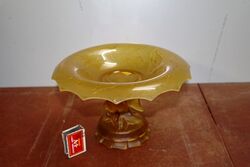 Art Deco 2Piece Walther and Sohne frosted amber glass Centrepiece Bowl set