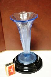 Art Deco 2Piece blue glass and39Oriental Ladyand39 vase on stand