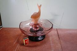 Art Deco 3-Piece Josef Inwald  pink glass 'Poisson Volant' Float Bowl se