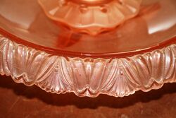 Art Deco 3Piece Walther and Sohne pink glass and39Pelikanand39 Float Bowl set