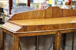 Art Deco 3 Door Walnut Display Cabinet 