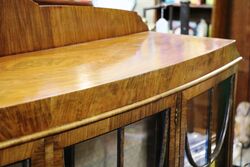 Art Deco 3 Door Walnut Display Cabinet 