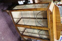 Art Deco 3 Door Walnut Display Cabinet 