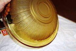 Art Deco 3 Piece Amber Glass Stump Lady Float Bowl 