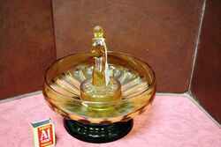 Art Deco 3 Piece Amber Glass Stump Lady Float Bowl. #
