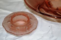 Art Deco 3 Piece Pink glass +39Pelican+39 Float Bowl 