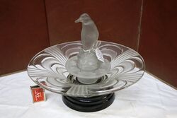 Art Deco 3 Piece clear and frosted glass Libochovice +39Peguin+39 Float Bowl