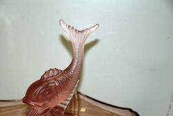 Art Deco 4Piece Josef Inwald  pink glass and39Poisson Volantand39 Float Bowl set