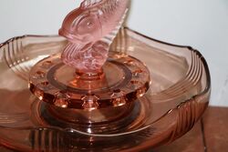 Art Deco 4Piece Josef Inwald  pink glass and39Poisson Volantand39 Float Bowl set