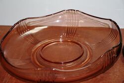 Art Deco 4Piece Josef Inwald  pink glass and39Poisson Volantand39 Float Bowl set