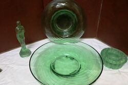 Art Deco 4 Piece Schweig Mller + Co Glass Float Bowl 