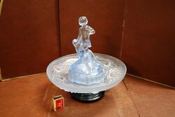 Art Deco 4 Piece frosted blue glass Walther + Sohne +39Peter Pan+39 Float Bo